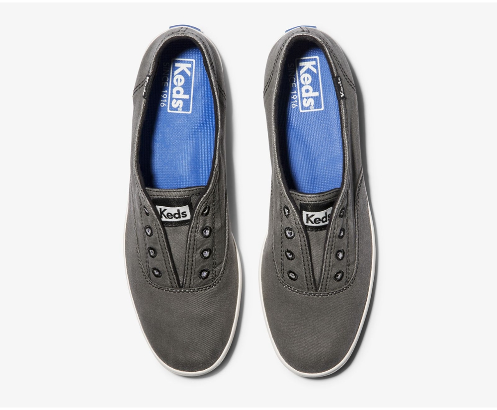 Slip On Γυναικεια - Keds Chillax Seasonal Washable - Βαθυ Γκρι - YBEWQ1708